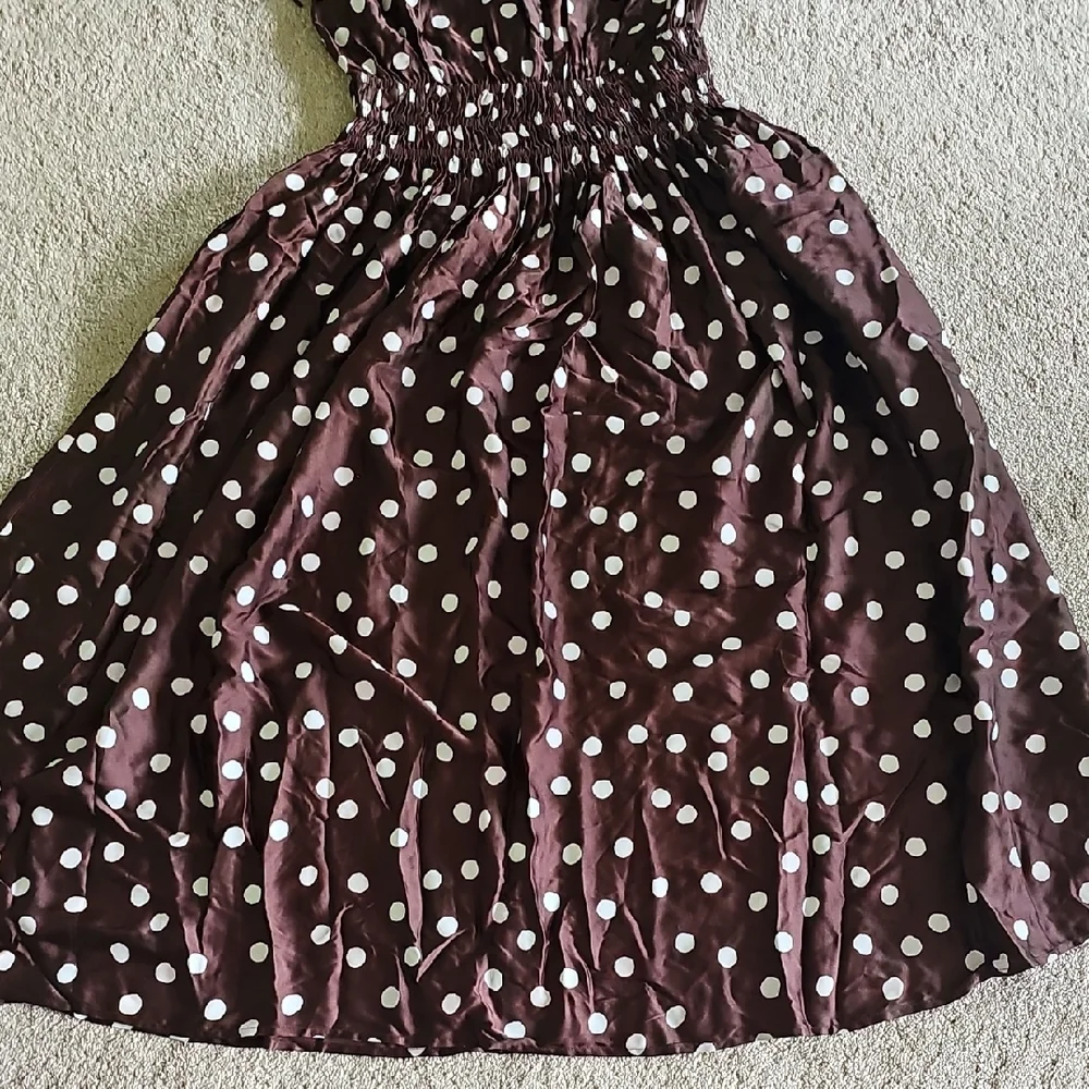 LOFT Brown and White Polka Dot Womens Dress - Picture 2 of 9